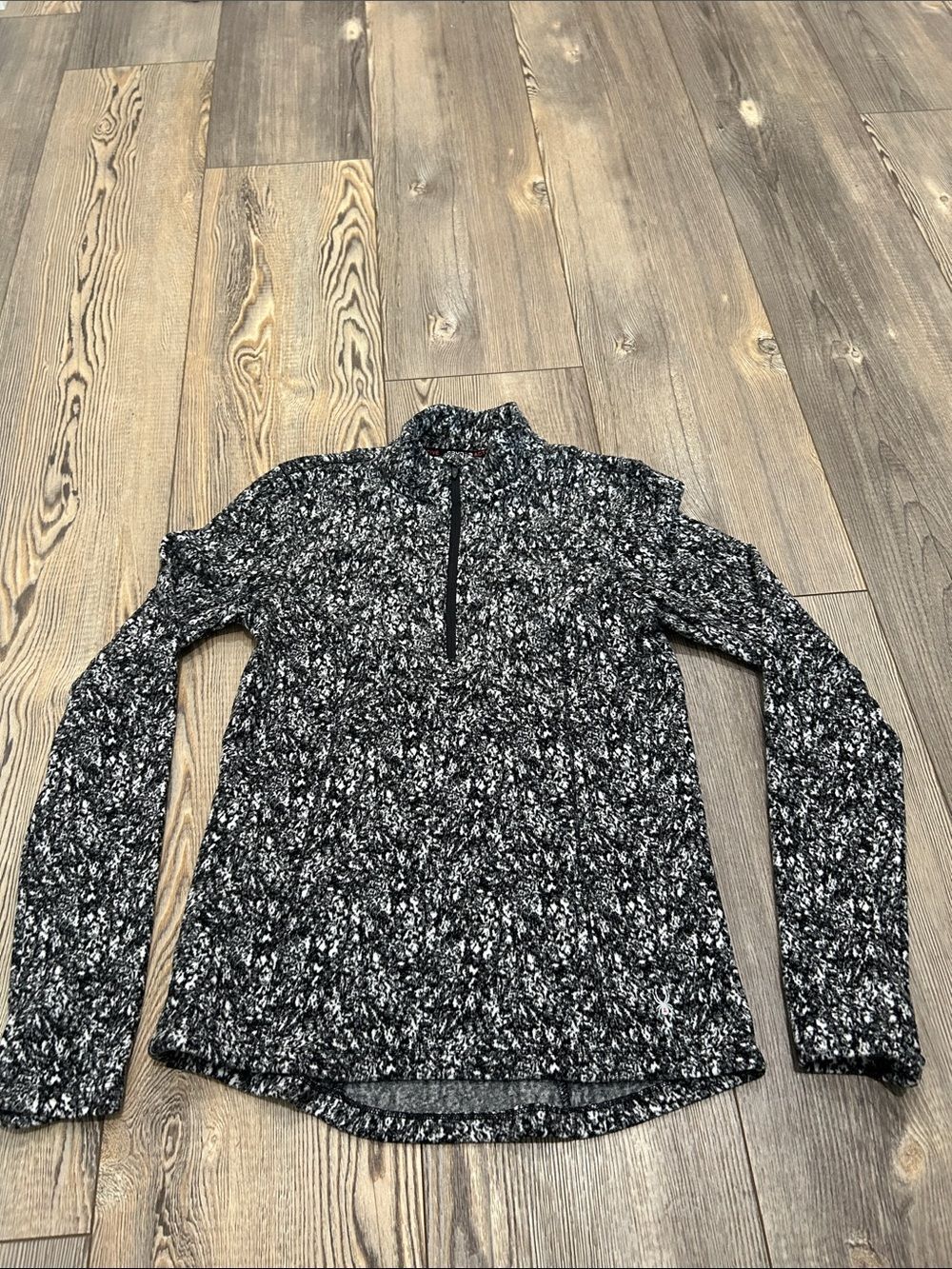 SPYDER- Black and White Marled Quarter-Zip Pullover- women’s small